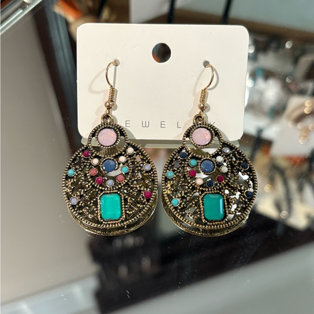 Elegant Multicolor Dangle Earrings